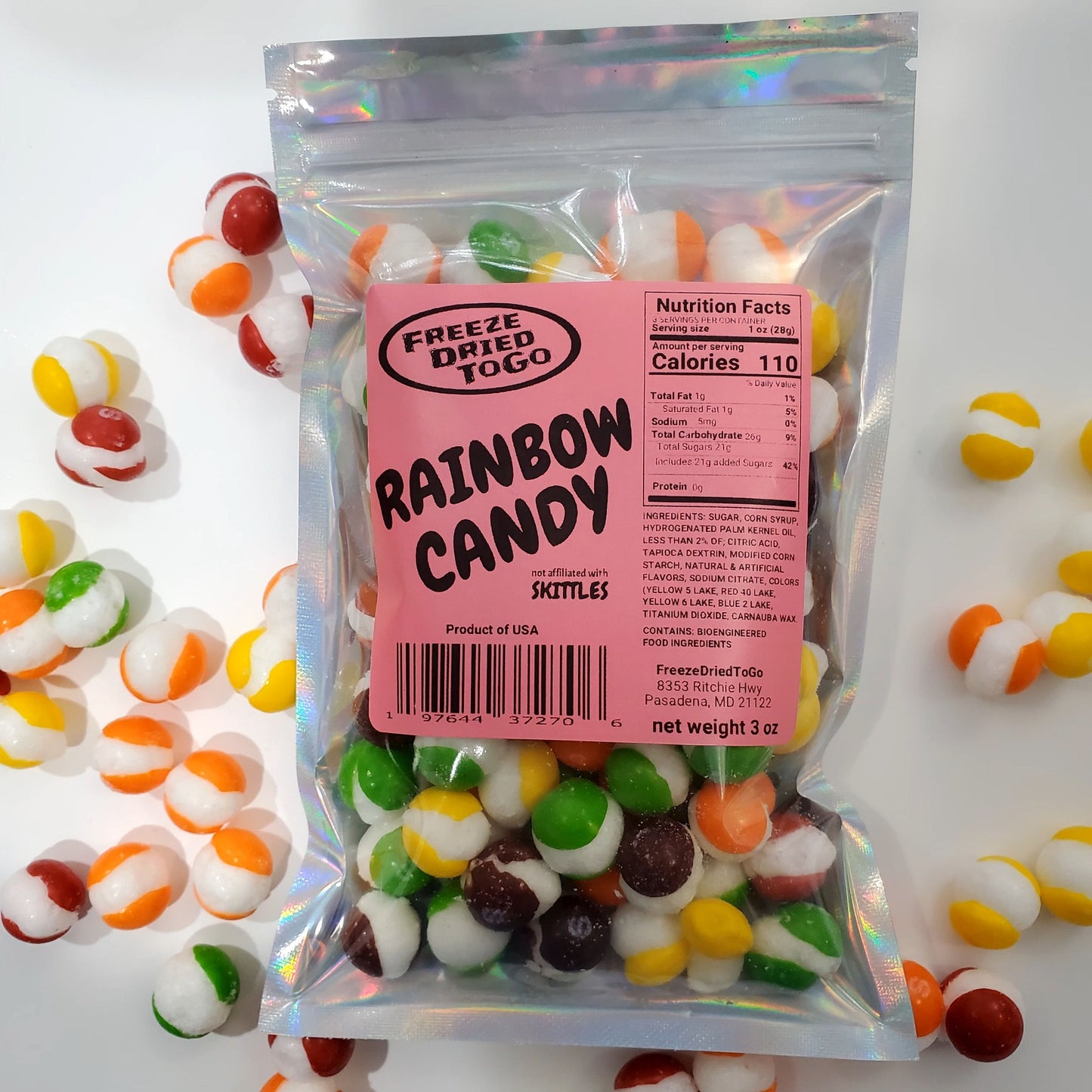 3oz bag - Freeze Dried RAINBOW CANDY