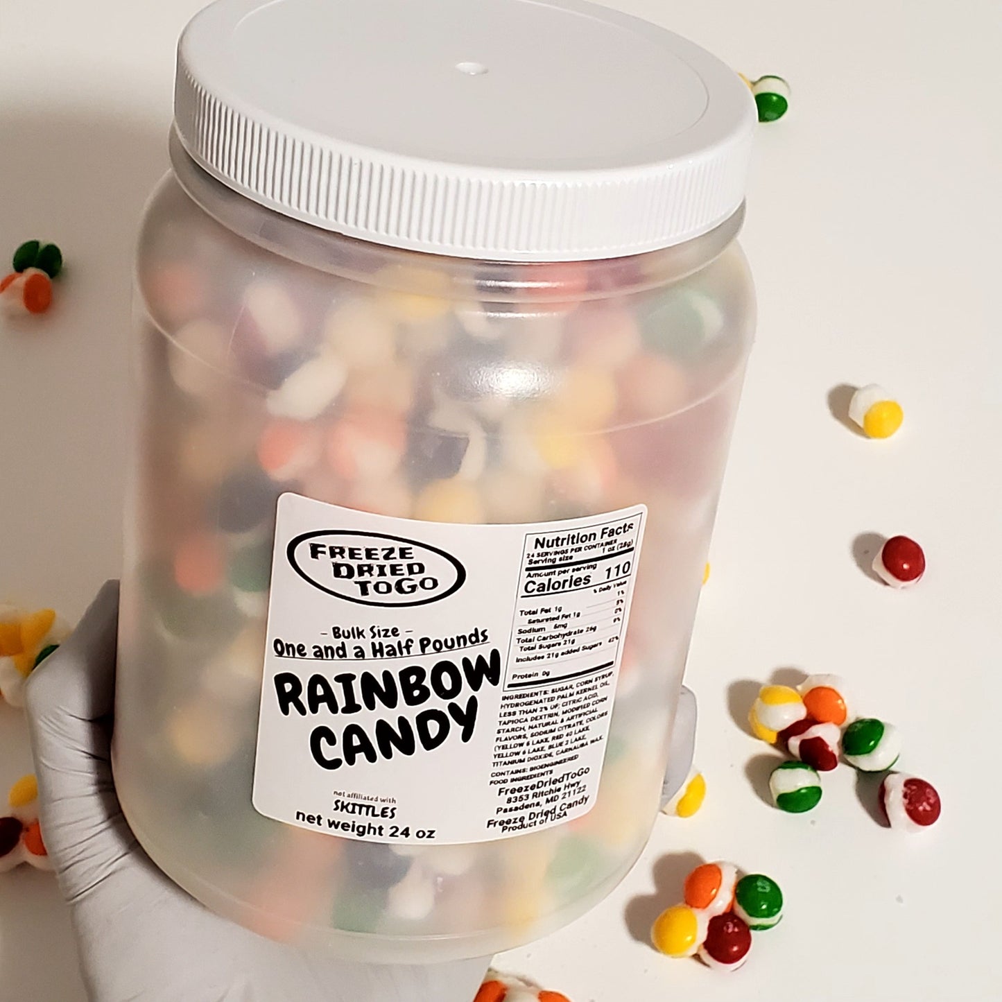 Bulk size - One & Half Pounds - Freeze dried RAINBOW CANDY - 1.5 pounds