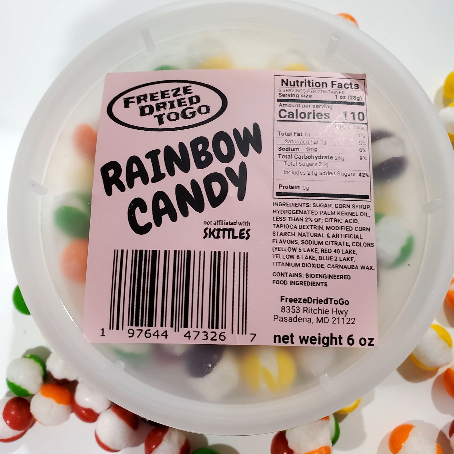 6oz Freeze Dried RAINBOW CANDY (not affiliated with SKITTLES) FreezeDriedToGo