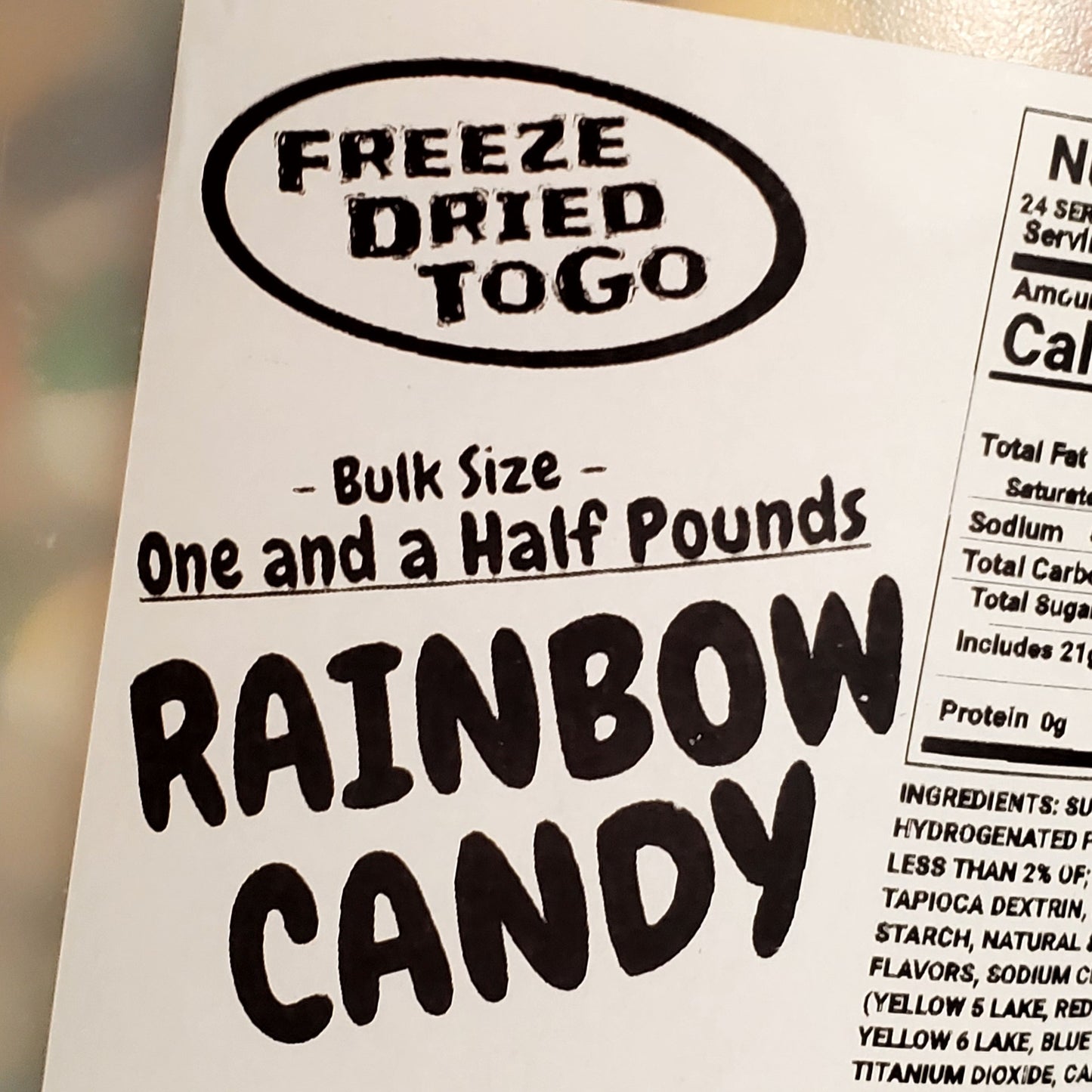 Bulk size - One & Half Pounds - Freeze dried RAINBOW CANDY - 1.5 pounds